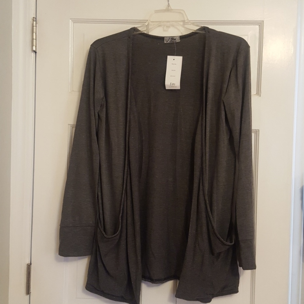 Charcoal gray Cardigan with pockets
